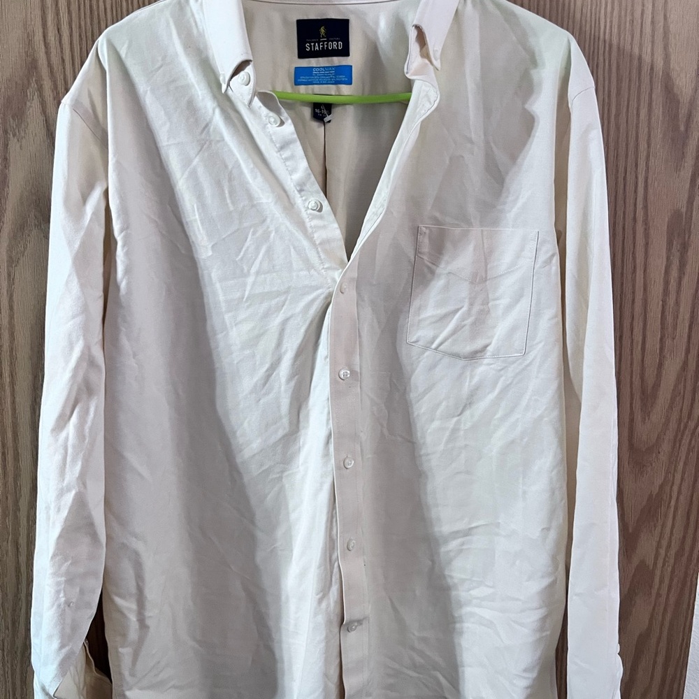 Stafford Men's Button-Down Shirt in Cream